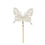 Felt Butterfly on stick | Colour: Natural White | Butterfly plant pick | Diameter 9 centimeter | Length ± 50 centimeter | Per 25 plant picks