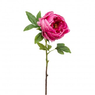 4A Pioenroos Kunstbloem | Kleur: Fuchsia | Paeonia Kunstbloemen | Lengte ± 63 centimeter | Per 4 kunstbloemen
