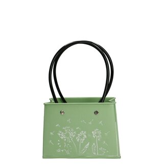 4A Pot de fleurs jardinière en zinc en forme de sac “Fleur” | Couleur: Vert clair | Longueur 14 centimeter | Largeur 7 centimeter | Hauteur 11 centimeter | Par 6 pots de fleurs