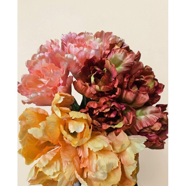 Parkiet-Tulpe Kunstblume | Farbe: Rosa | Länge ± 65 centimeter | 5 Stiele pro Bund | Pro Bund