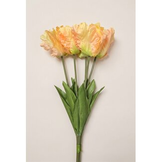 Arti Flora Tulp Kunstbloem | Kleur: Geel | Lengte ± 65 centimeter | 5 stelen per bos | Per bos
