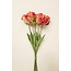 Parkiet Tulp Kunstbloem | Kleur: Paars | Lengte ± 65 centimeter | 5 stelen per bos | Per bos