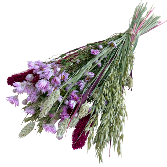 Boeket droogbloemen "Royal Love" | Lengte ± 50 centimeter | Met roze en naturelle droogbloemen