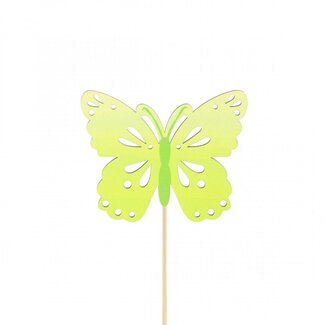 4A Vlinder Zazou Bijsteker | Kleur: Groen | Diameter 4 centimeter | Lengte bijsteker ± 10 centimeter | Per 25 bijstekers