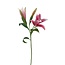 Lelie Kunstbloem | Kleur: Roze | Lillium kunstbloemen | Lengte ± 90 centimeter | 3 bloemkoppen per steel | Per stuk