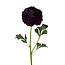 Ranonkel Kunstbloem | Kleur: Donkerpaars | Ranunculus kunstbloemen | Lengte ± 45 centimeter | 2 bloemkoppen per steel | Per stuk