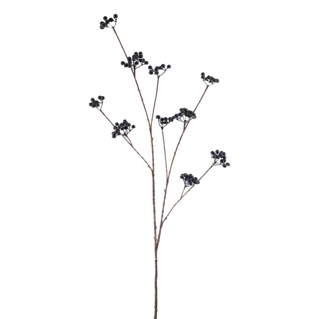 Bessen Tak Kunstbloem | Kleur: Zwart | Lengte ± 110 centimeter | Per stuk