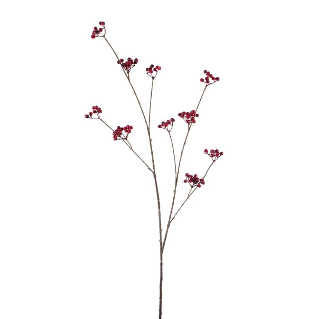 Beerenzweig Kunstblume | Farbe: Rot | Länge ± 110 centimeter | Pro Stück