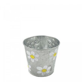 4A Zinken Bloempot Plantenpot “Betty” | Kleur: Geel | Diameter 11 centimeter | Hoogte 10 centimeter | Per 10 bloempotten
