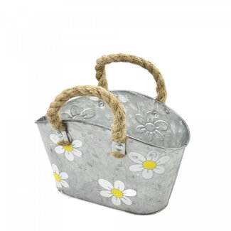 4A Pot en zinc Planteur en forme de sac “Betty” | Couleur: Jaune | Longueur 23 centimeter | Largeur 13 centimeter | Hauteur 14 centimeter | Par 10 planteurs