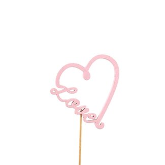 4A Heart Pick “Juliet” | Colour: Pink | Diameter 7 centimeter | Length ±12 centimeter | Per 24 picks