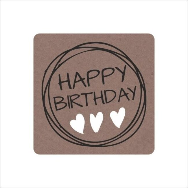 Sticker Etiketten “Alles Gute zum Geburtstag” | Farbe: Hellbraun | Durchmesser 39 millimeter | Pro 250 Aufkleber
