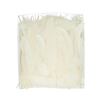 4A Ganzen Veren | Kleur: Natuurlijk Wit | Gewicht 45 gram | Per zakje veren