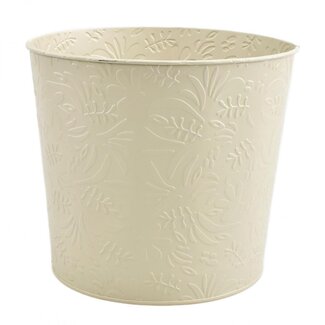 4A Zinc Flowerpot Plant pot “Lynn” | Colour: Cream-coloured | Diameter 23 centimeter | Height 20.5 centimeter | Per 10 flowerpots