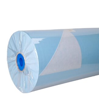4A Paper on roll | Colour: Light blue White | Breedte 60 centimeter | 50 gram/m2 | Weight 12 kilo | Per roll