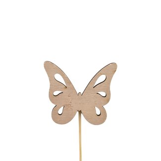4A Vlinder Bijsteker | Kleur: Lichtbruin | Diameter vlinder 6.5 centimeter | Lengte bijsteker ± 50 centimeter | Per 25 bijstekers
