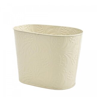 4A Zinken Bak Bloempot Plantenpot “Lynn” | Kleur: Crèmekleurig | Lengte 20 centimeter | Breedte 14 centimeter | Hoogte 15 centimeter | Per 10 bakken