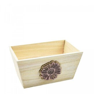 4A Bac en bois Pot de fleurs Jardinière "Dona" | Couleur: Rose | Longueur 19 centimètre | Largeur 11 centimètre | Hauteur 10 centimètre | Par 6 bacs
