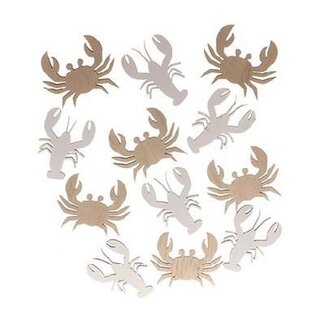 4A Decoratie Krab en Kreeft | Kleur: Gemengde Kleuren | Lengte 4 centimeter | Per 12 stuks