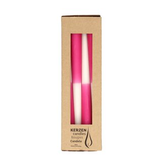 4A Kaars Dip Dye | Kleur: Fuchsia | Diameter 2.3 centimeter | Lengte 25 centimeter | Per 4 kaarsen