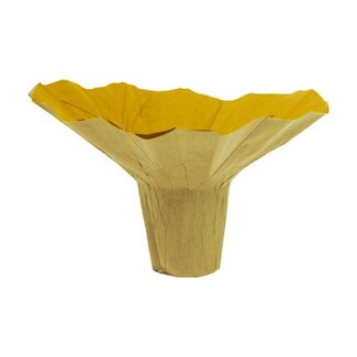 4A Papier kraft Porte-bouquet "Roset" | Couleur: Jaune | Diamètre 23 centimeter | Par 10 porte-bouquets