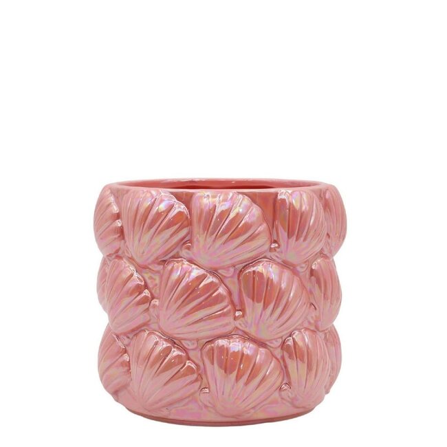 Keramischer Topf Maritime Kollektion “Mare" | Farbe: Rosa | Durchmesser 15 centimeter | Höhe 13.5 centimeter | Pro 6 Töpfe