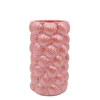 4A Vase en céramique Collection maritime “Mare" | Couleur: Rose | Diamètre 13.5 centimètre | Hauteur 24 centimètre | Par 4 vases