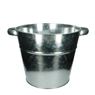 4A Zinkvase Blumentopf | Farbe: Silberfarben | Durchmesser 26 centimeter | Höhe 22.5 centimeter | Inhalt 5 liter | Pro 2 Vasen