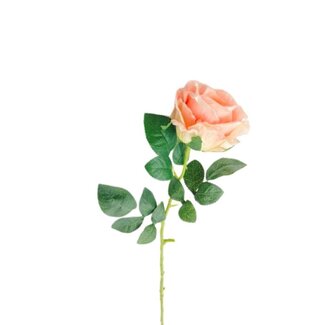 4A Kunstblume Rose | Farbe: Hellrosa | Länge ± 65 centimeter | Pro 6 Kunstblumen