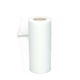 4A Ruban Tulle | Couleur: Blanc naturel | Largeur 150 millimeter | Longueur 23 meter | Par rouleau
