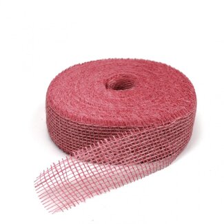 4A Juteband | Farbe: Rosa | Breite 50 millimeter | Länge 40 meter | Pro Rolle