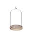 Cloche en verre avec cœur et pied en bois | Couleur: Transparent | Diamètre 14 centimeter | Hauteur 24 centimeter | Par cloche