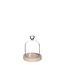 Moederdag Glas stolp hart+hout d10*13cm