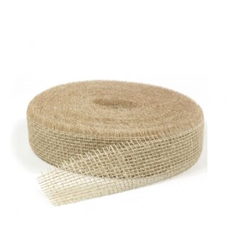 4A Juteband | Farbe: Cremefarben | Breite 50 millimeter | Länge 40 meter | Pro Rolle