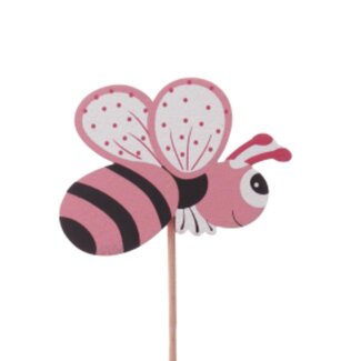 4A Pflanzstecker Sommerbiene | Farbe: Rosa | Länge Pflanzstecker ± 50 centimeter | Durchmesser 7 centimeter | Pro 25 Pflanzstecker