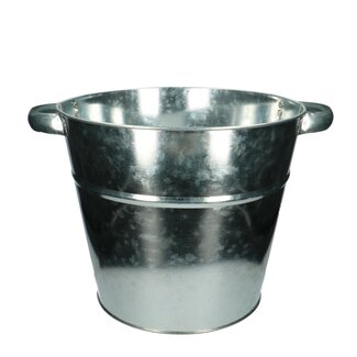 4A Zink Vase Blumentopf Eimer | Farbe: silberfarben | Durchmesser 26 centimeter | Höhe 22.5 centimeter | Inhalt 5 liter | Pro 2 Vasen