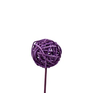 4A Bruceball Rotan Bal Bijsteker | Kleur: Paars | Lengte 50 centimeter | Diameter 5 centimeter | Per 25 bijstekers