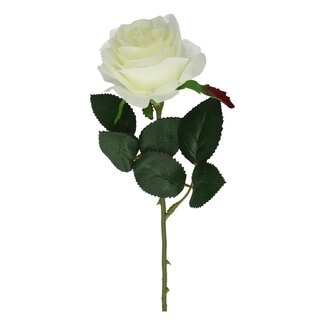4A Roos Kunstbloem “Rosa”  | Kleur: Natuurlijk Wit | Lengte ± 45 centimeter | Per 12 kunstrozen