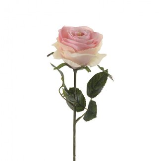4A Roos Kunstbloem “Rosa”  | Kleur: Lichtroze | Lengte ± 45 centimeter | Per 12 kunstrozen