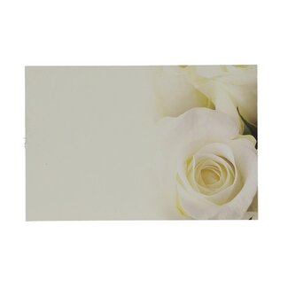 4A Etiketten Karte mit Rose "Rosa Creme" | Farbe: Natuurlijk Weiß | Breite 9 centimeter | Höhe 6 centimeter | Pro 50 Karten