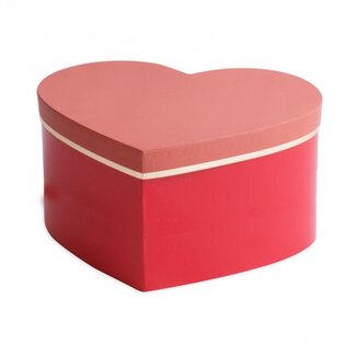 4A Hatbox Boîte cadeau en forme de cœur | Couleur: Rouge | Longueur 20 centimeter | Largeur 25 centimeter | Hauteur 10 centimeter | Par 6 boîtes