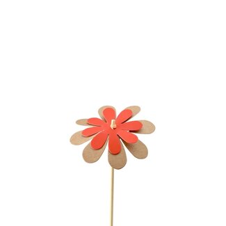 4A Kraftpapier Blumenstecker | Farbe: Orange | Durchmesser 8 centimeter | Länge ± 50 centimeter | Pro 25 Blumenstecker