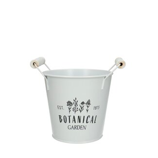 4A Zinc Flowerpot Plant pot “Botanical” | Colour: Natural White | Diameter 13 centimeter | Height 12 centimeter | Per 10 flowerpots