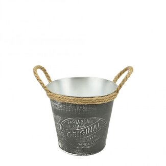 4A Zinc Flower Pot Plant Pot “Provence” | Colour: Grey | Diameter 15.5 centimeter | Height 15 centimeter | Per 10 flower pots