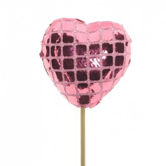 4A Heart pick “Vanessa” | Colour: Pink | Diameter 6.5 centimetre | Pick length ± 50 centimetre | Per 25 picks