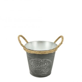 4A Zinc Flowerpot Plant pot “Provence” | Colour: Grey | Diameter 14 centimetre | Height 14 centimetre | Per 10 flowerpots