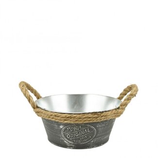 4A Zinc Tray Flowerpot Plant pot “Provence” | Colour: Grey | Diameter 19.5 centimeter | Height 9 centimeter | Per 10 flower boxes
