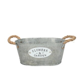 4A Zinc Tray Flowerpot Plant pot “Garden” | Colour: Grey | Length 24 centimeter | Width 15 centimeter | Height 10 centimeter | Per 10 trays