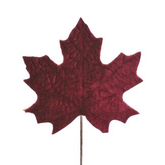 4A Bordeauxrode Blad Bijsteker | Diameter 13 centimeter | Lengte bijsteker ± 10 centimeter | Per 25 bijstekers