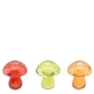 4A Gemengde Kleuren Paddenstoel Vaas | Diameter 10 centimeter | Hoogte 11 centimeter | Per 12 vazen